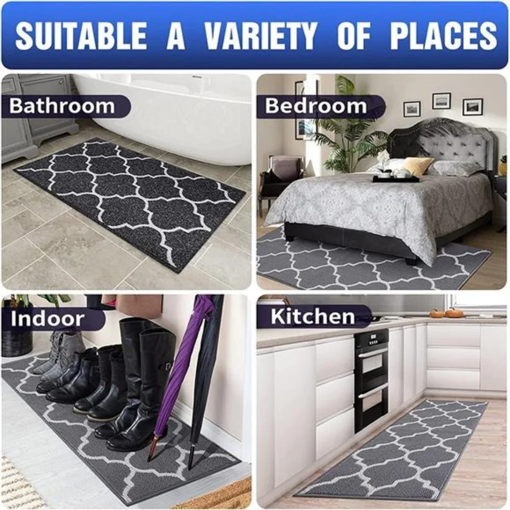 20x32, Non-Slip Absorbent Resist Dirt Entrance Rug, Machine Washable Low-Profile